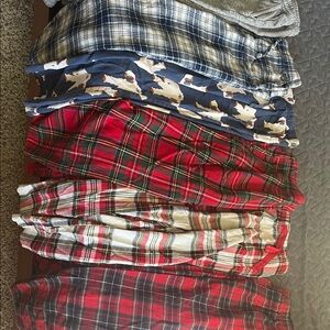 Old Navy Men's Plaid Pajama Bottoms - Red, Blue, Gray